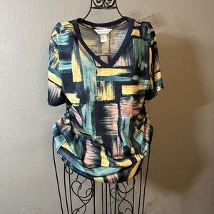 Christopher & Banks size M short sleeve V neck top blouse